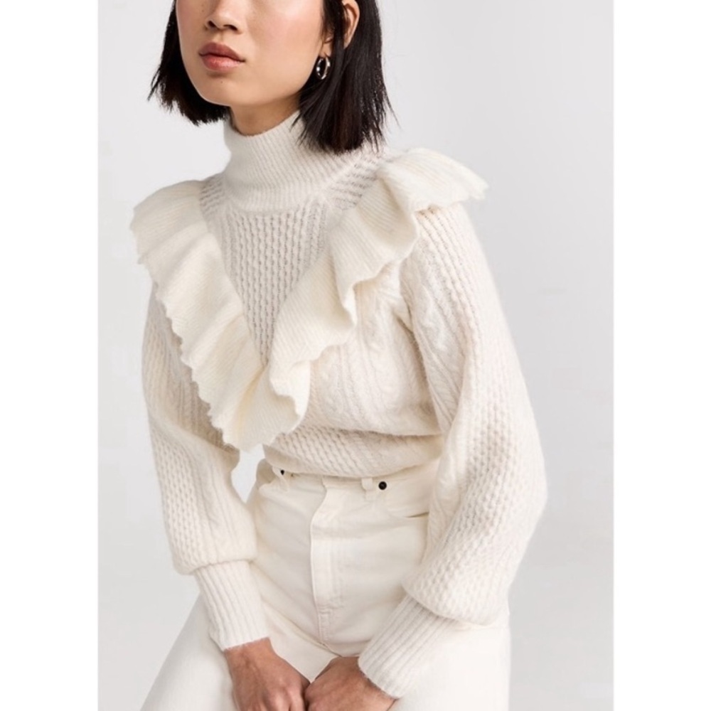 MADEWELL Cable Winslow Mockneck Pullover Sweater Alpaca NEW